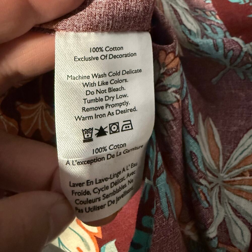 Eddie Bauer mens Short Sleeve Baja Shirt Print Blackberry Size L - Picture 4 of 4